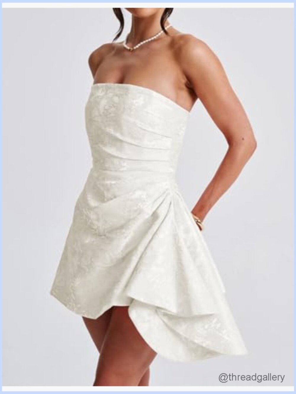 Strapless Corset Mini Dress A-line Jacquard Homecoming Prom - Picture 2 of 4